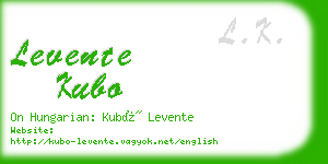 levente kubo business card